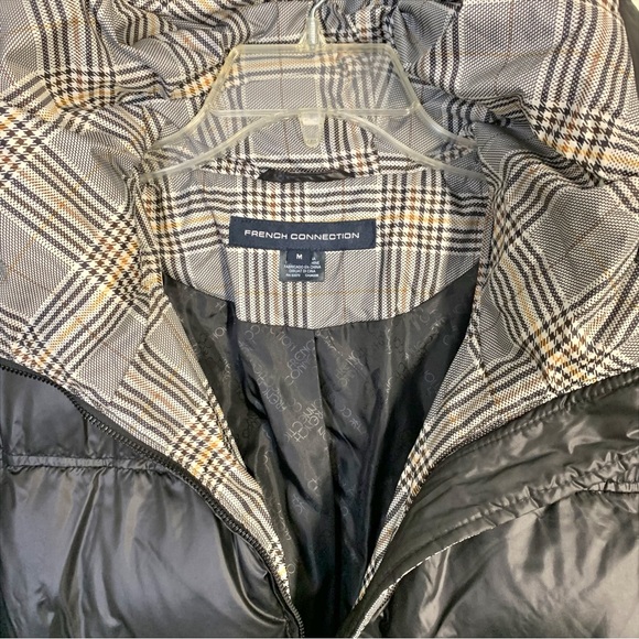 French Connection Black Hooded Puffer Coat Jacket Size Medium NWT - Picture 4 of 9